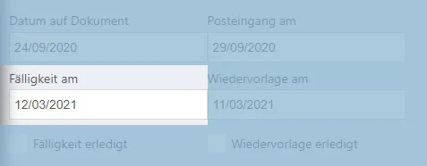 Datum der Fälligkeit festlegen