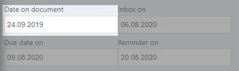 Datum auf dem Dokument